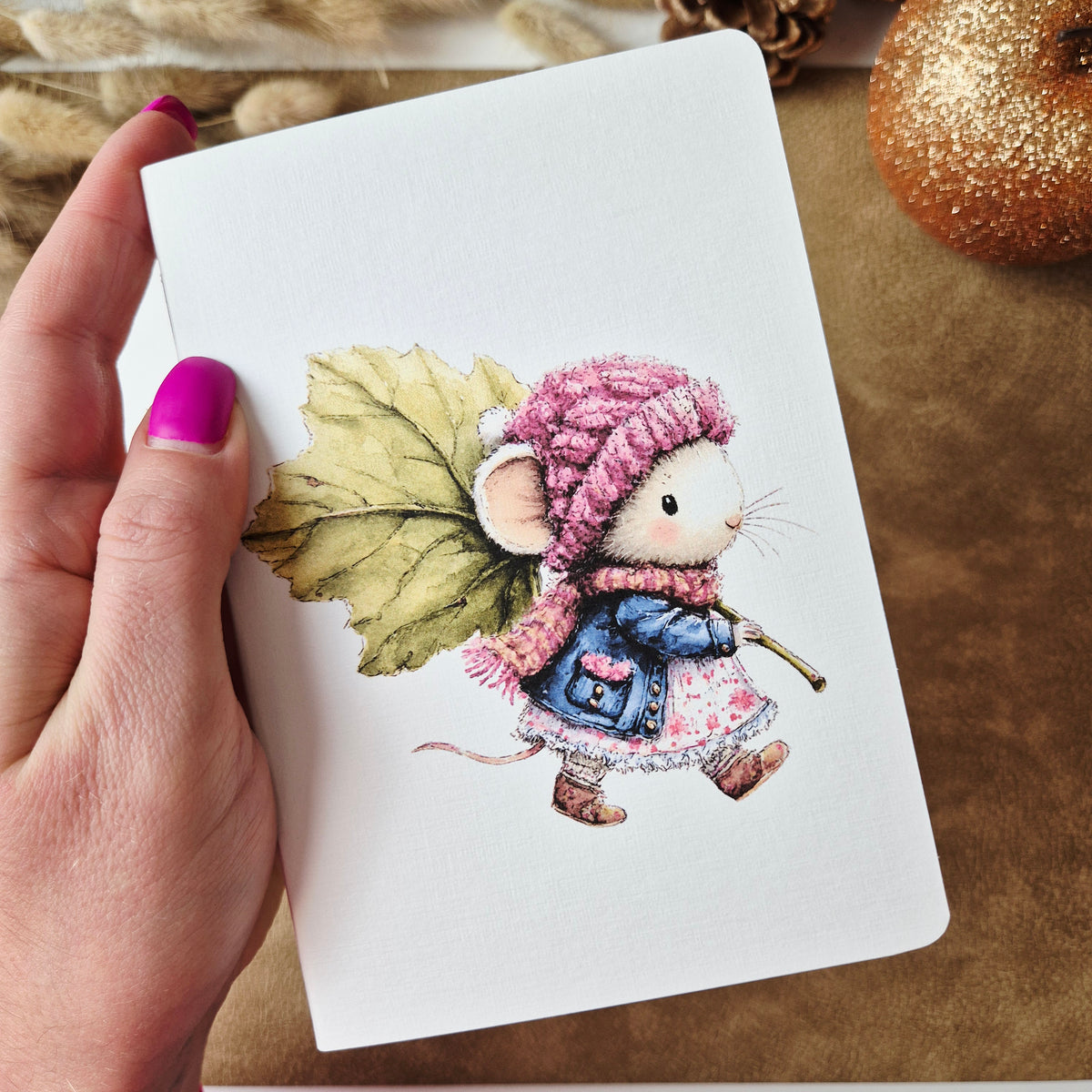 A6 Notizbuch mit kleinen Mäuseillustrationen