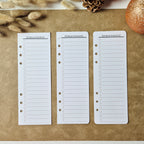 Einkaufsliste A5 Halb – schmale Planereinlagen, minimalistisches Listenlayout