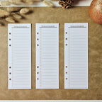 Einkaufsliste A5 Halb – schmale Planereinlagen, minimalistisches Listenlayout