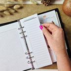 Einkaufsliste A5 Halb – schmale Planereinlagen, minimalistisches Listenlayout