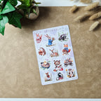 Stickerbogen Waldtiere in Aquarelloptik für Planer und Journals