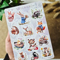 Stickerbogen Waldtiere in Aquarelloptik für Planer und Journals