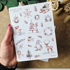 Weihnachtssticker im Aquarellstil