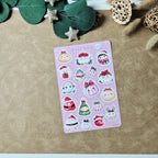 Weihnachts-Stickerbogen im Kawaii-Stil