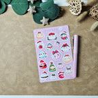 Weihnachts-Stickerbogen im Kawaii-Stil