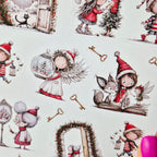 Weihnachtssticker mit märchenhaften Wintermotiven