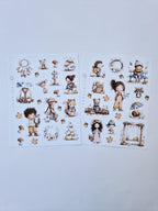 Herbst Sticker Set - Niedliche Waldtiere für Bullet Journal, Planer & Scrapbooking - 2 Bögen
