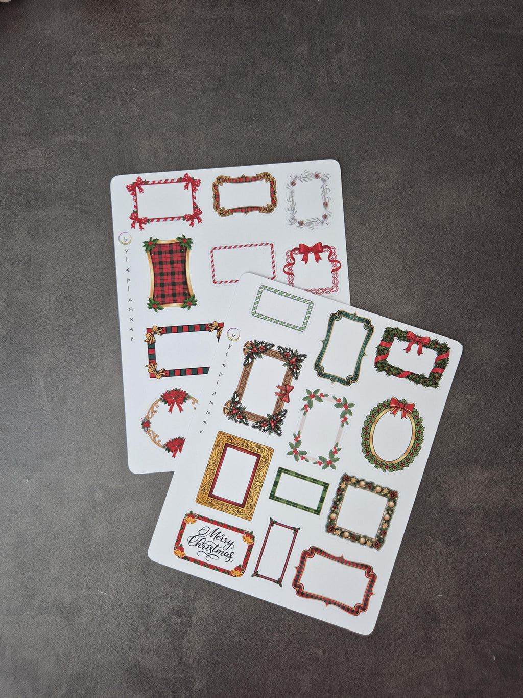 Festliche Winter-Rahmen Sticker | Weihnachtliche Rahmen für Planer und Journal