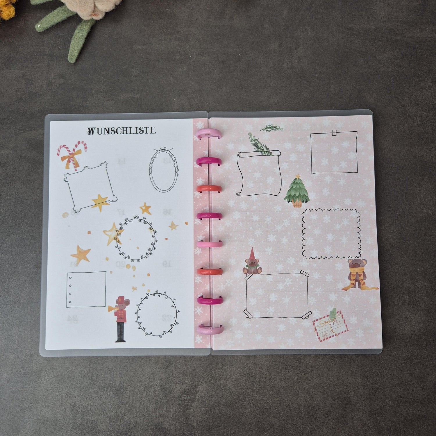 A5 Christmas Planer Discbound mit Weihnachtlichen Stickern