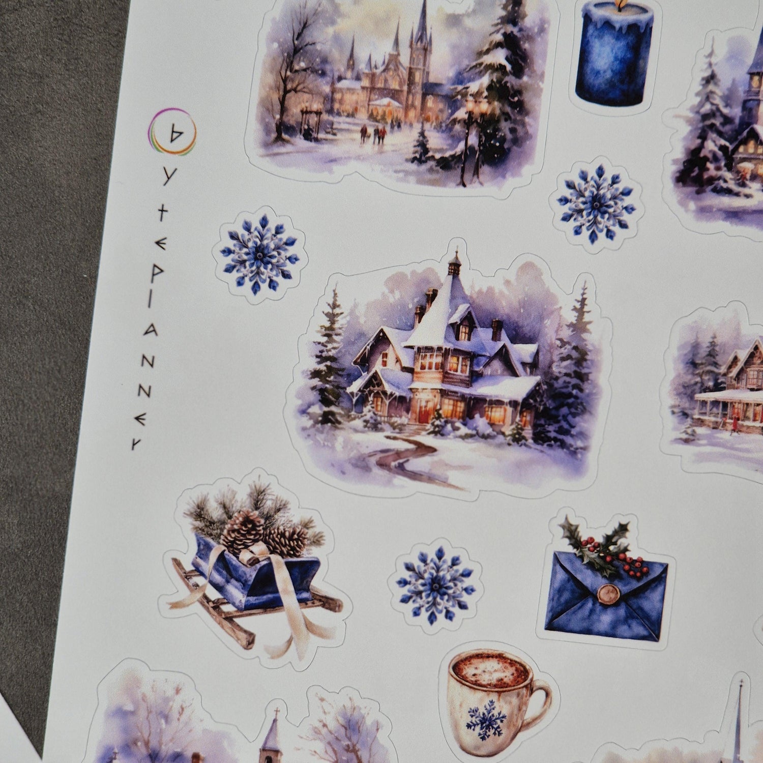 Ein winterlicher Moment zum Festhalten Aquarell-Sticker für deine Planerseiten