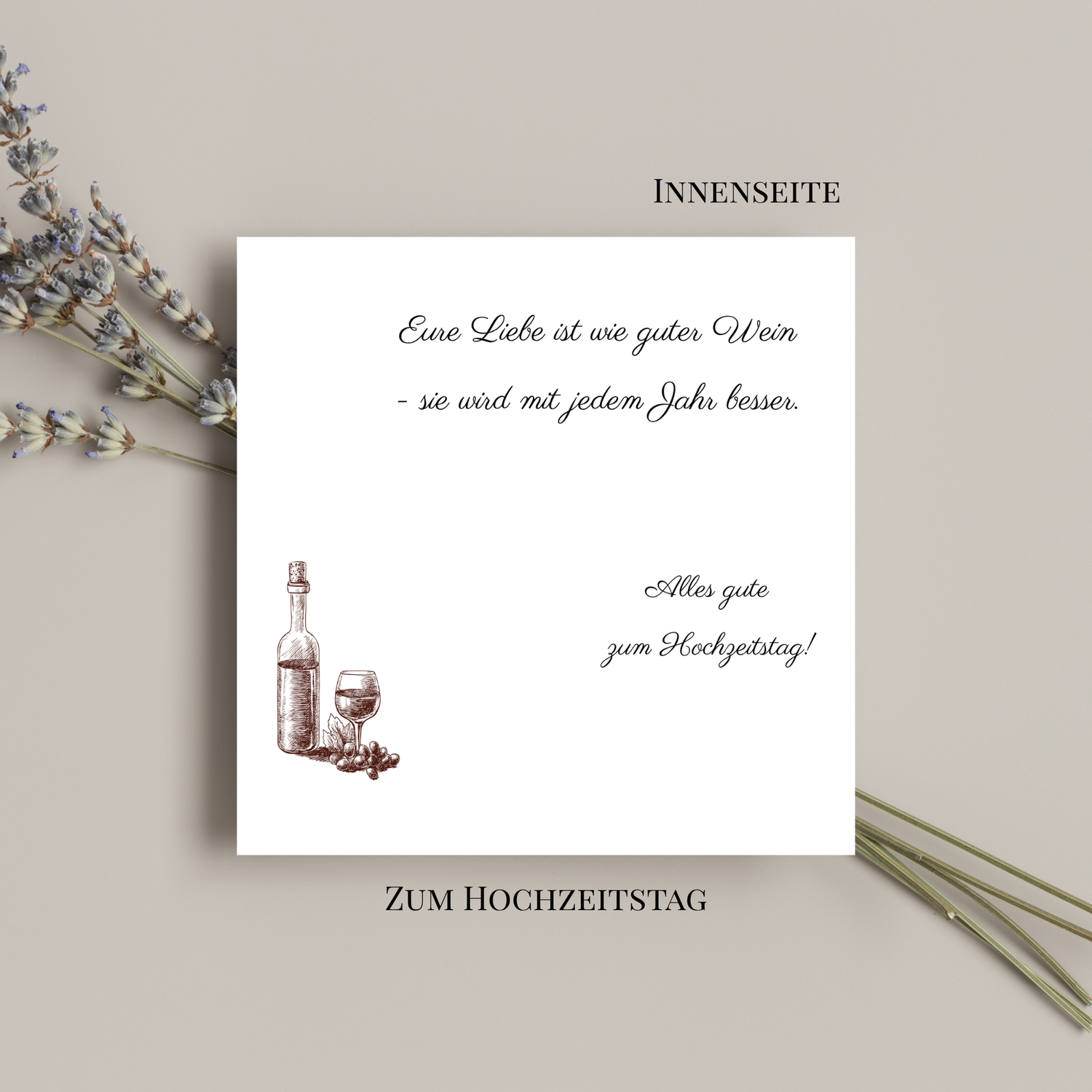 Grußkarte zum Hochzeitstag
