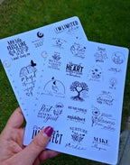 Inspirierende Stickerbogen mit Zitaten –  Minimalistisch & Motivierend