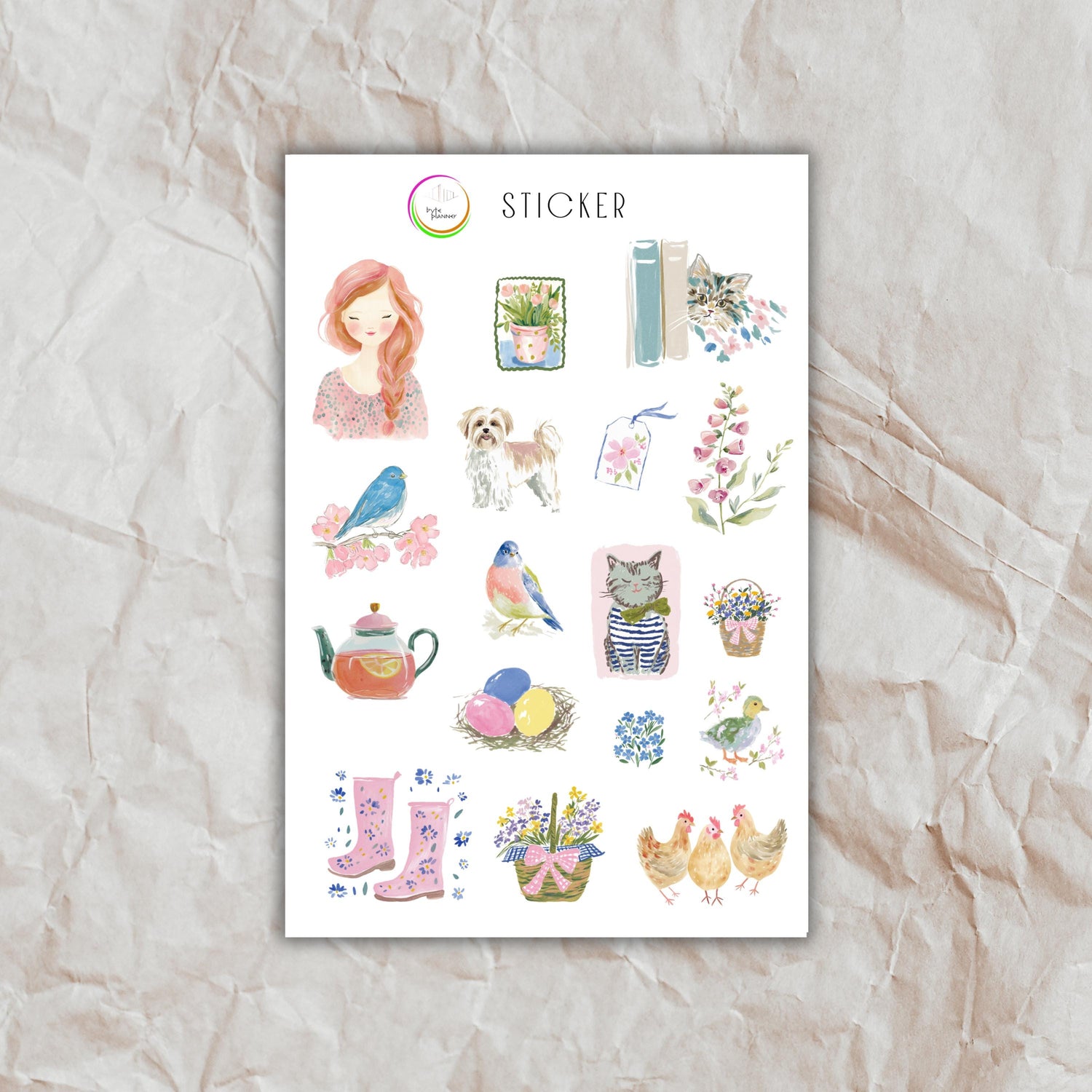 Spring Cottage Sticker Sheet