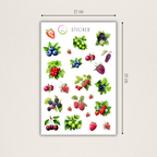 Aquarell-Stickerbogen mit Beerenmotiven – für Planer, Bullet Journal & Scrapbooking