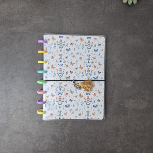 A5 Discbound Notizbuch mit Blumenmuster – handgemacht & flexibel