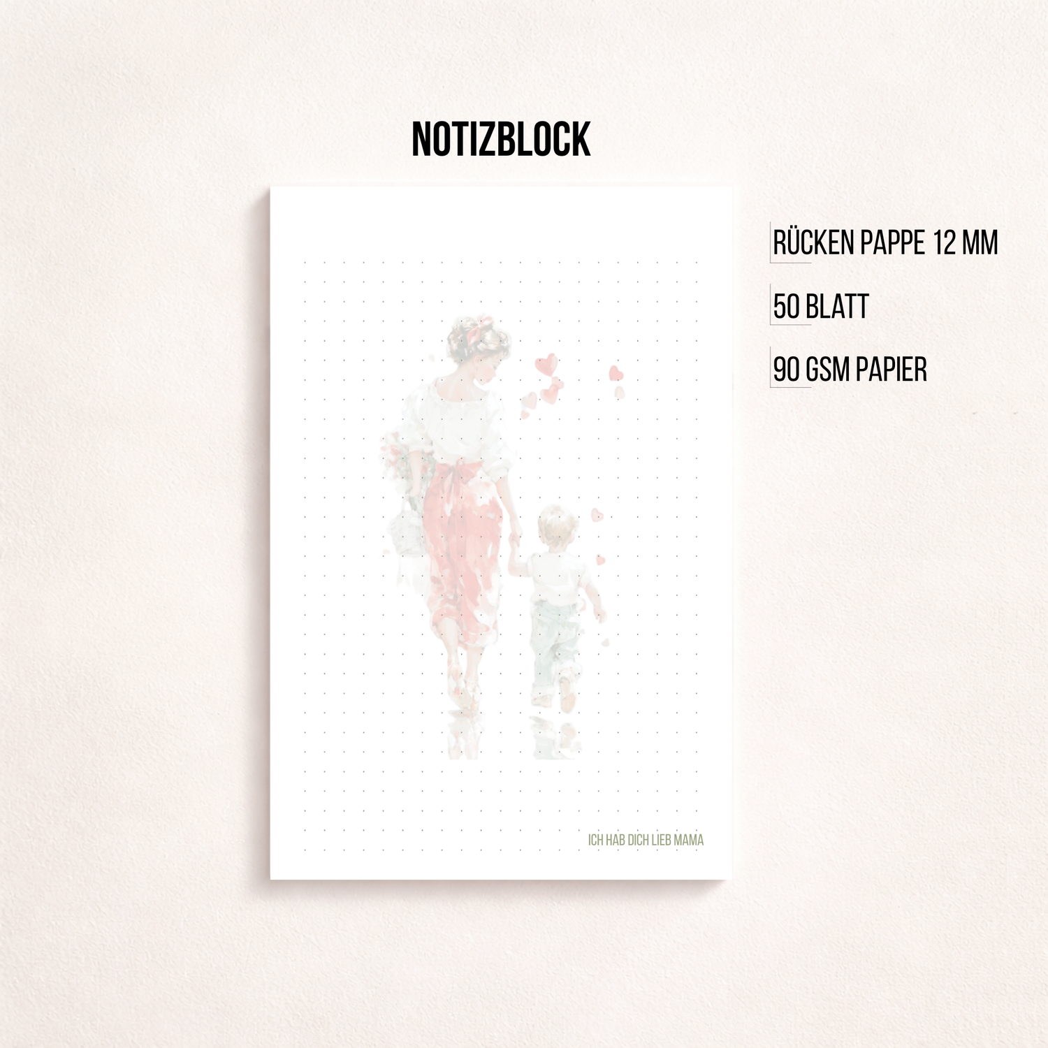 Mini Notizblock Muttertagsgeschenk