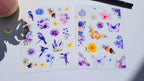 Florale Sticker mit Lila Birds