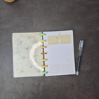 Mini Discbound Notizbuch „Seerosen" – handgemacht, nachfüllbar & minimalistisch