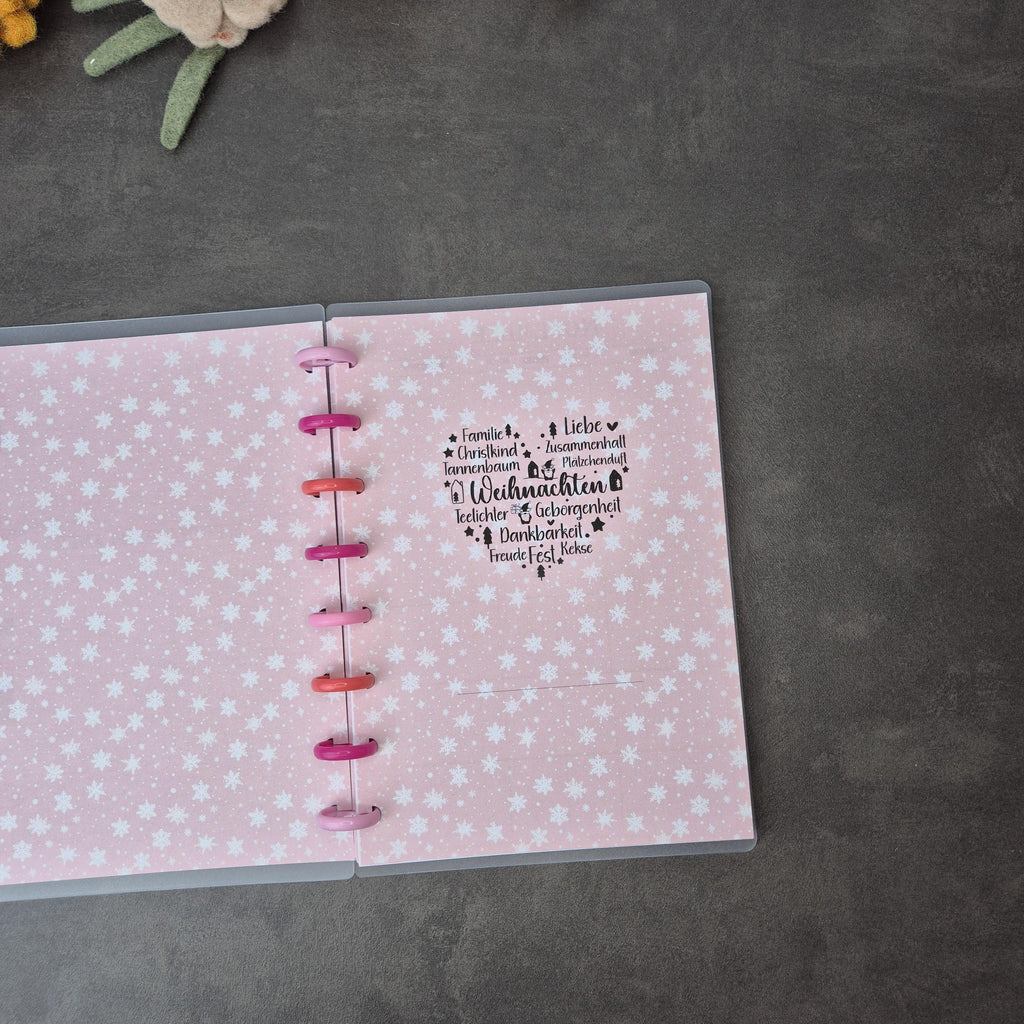 A5 Christmas Planer Discbound mit Weihnachtlichen Stickern