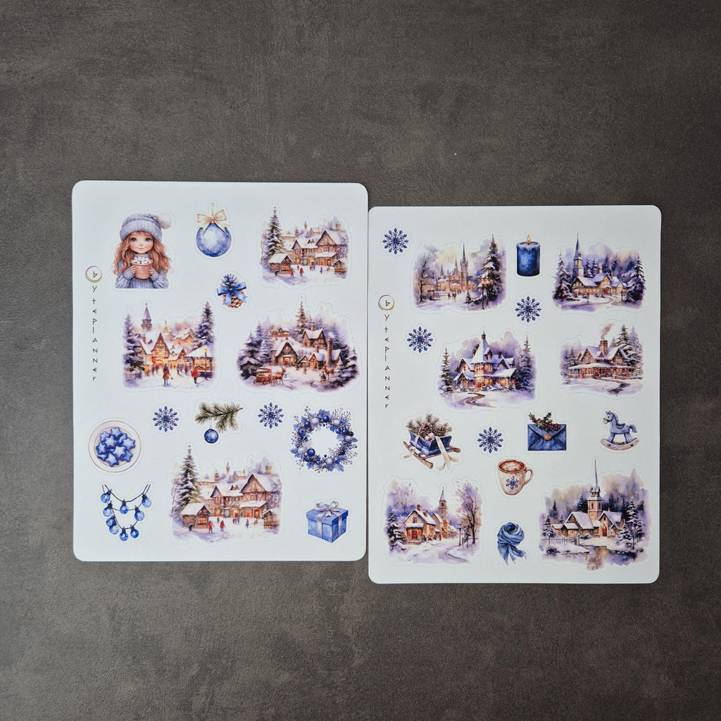 Ein winterlicher Moment zum Festhalten Aquarell-Sticker für deine Planerseiten