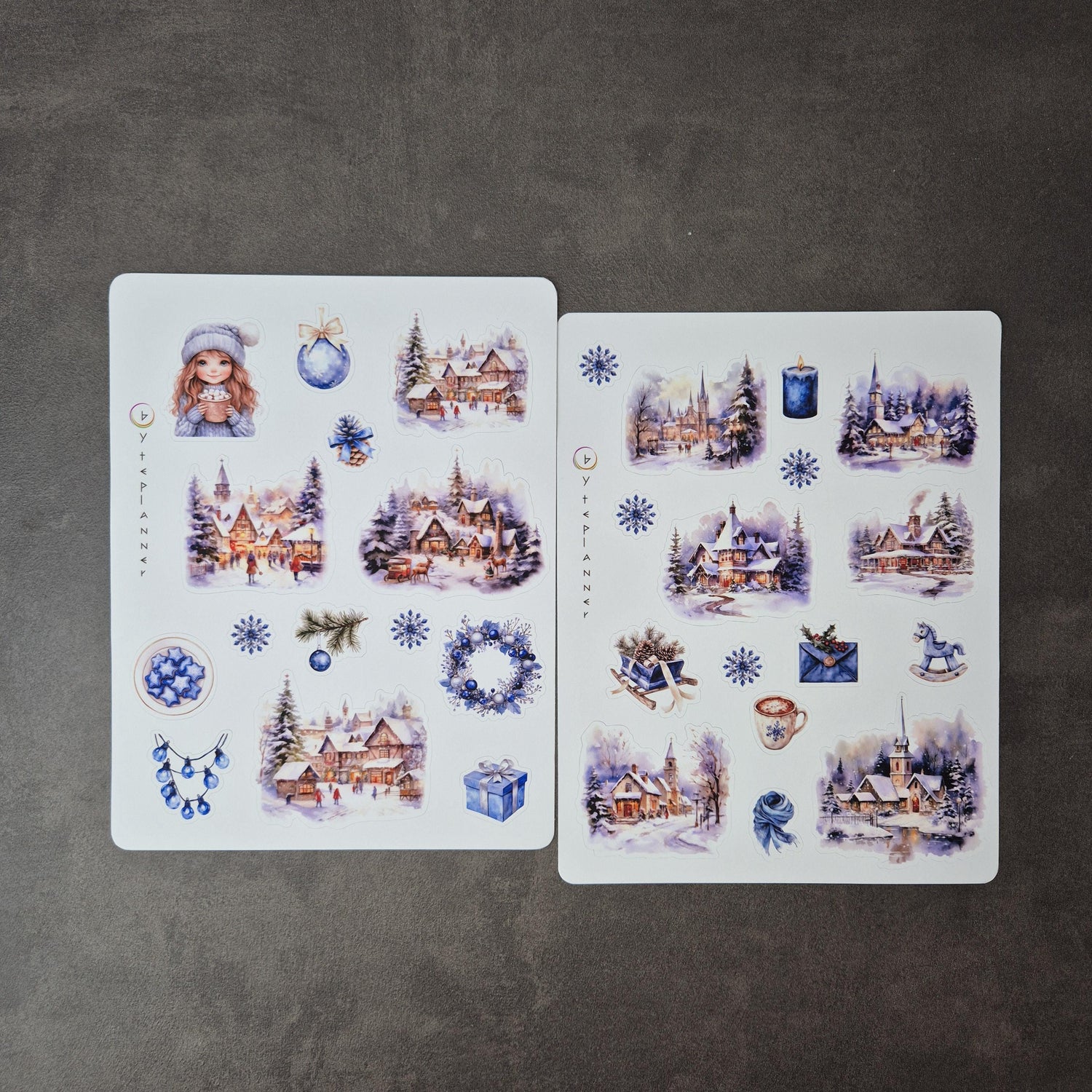 Ein winterlicher Moment zum Festhalten Aquarell-Sticker für deine Planerseiten