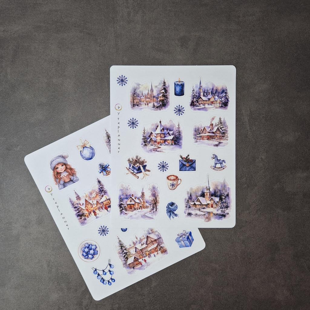 Ein winterlicher Moment zum Festhalten Aquarell-Sticker für deine Planerseiten