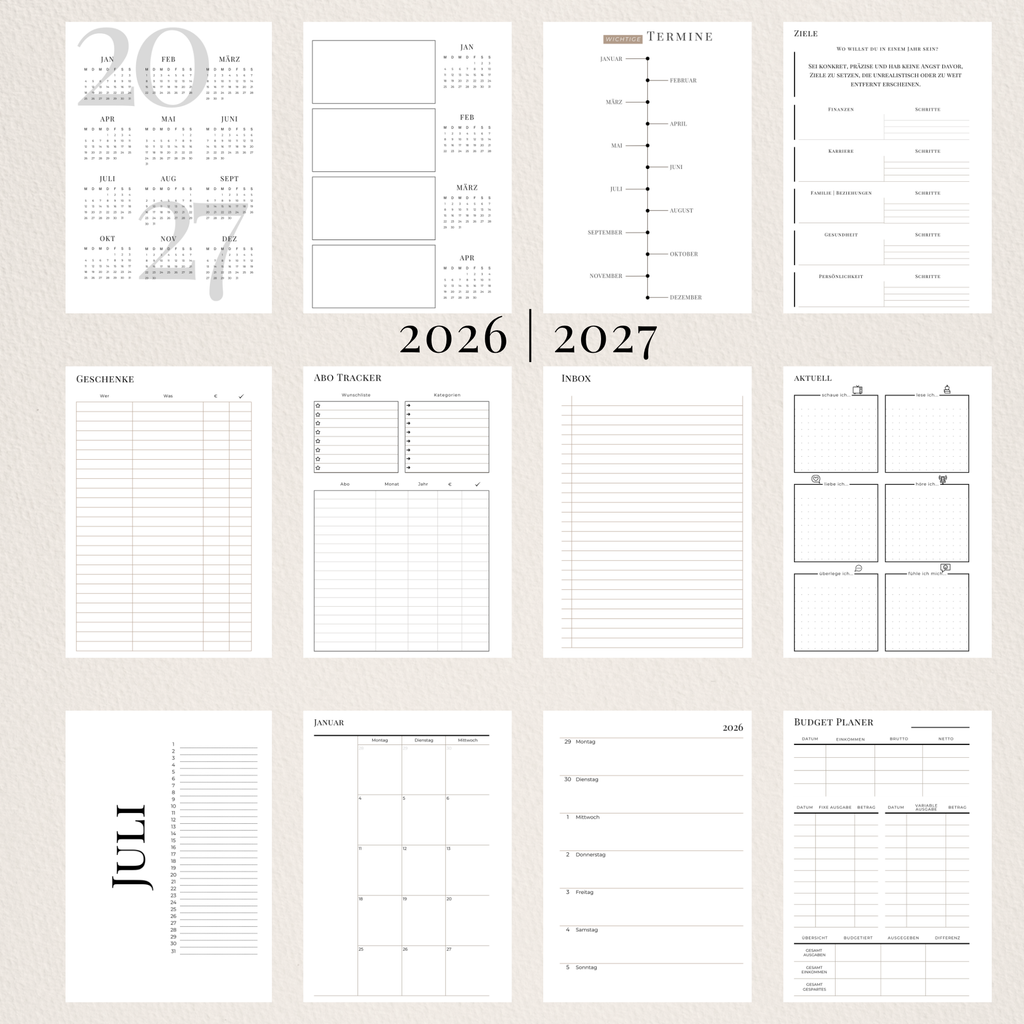 A5 Handgemachter Planer 2027 | Discbound | Wochenübersicht