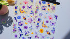 Florale Sticker mit Lila Birds