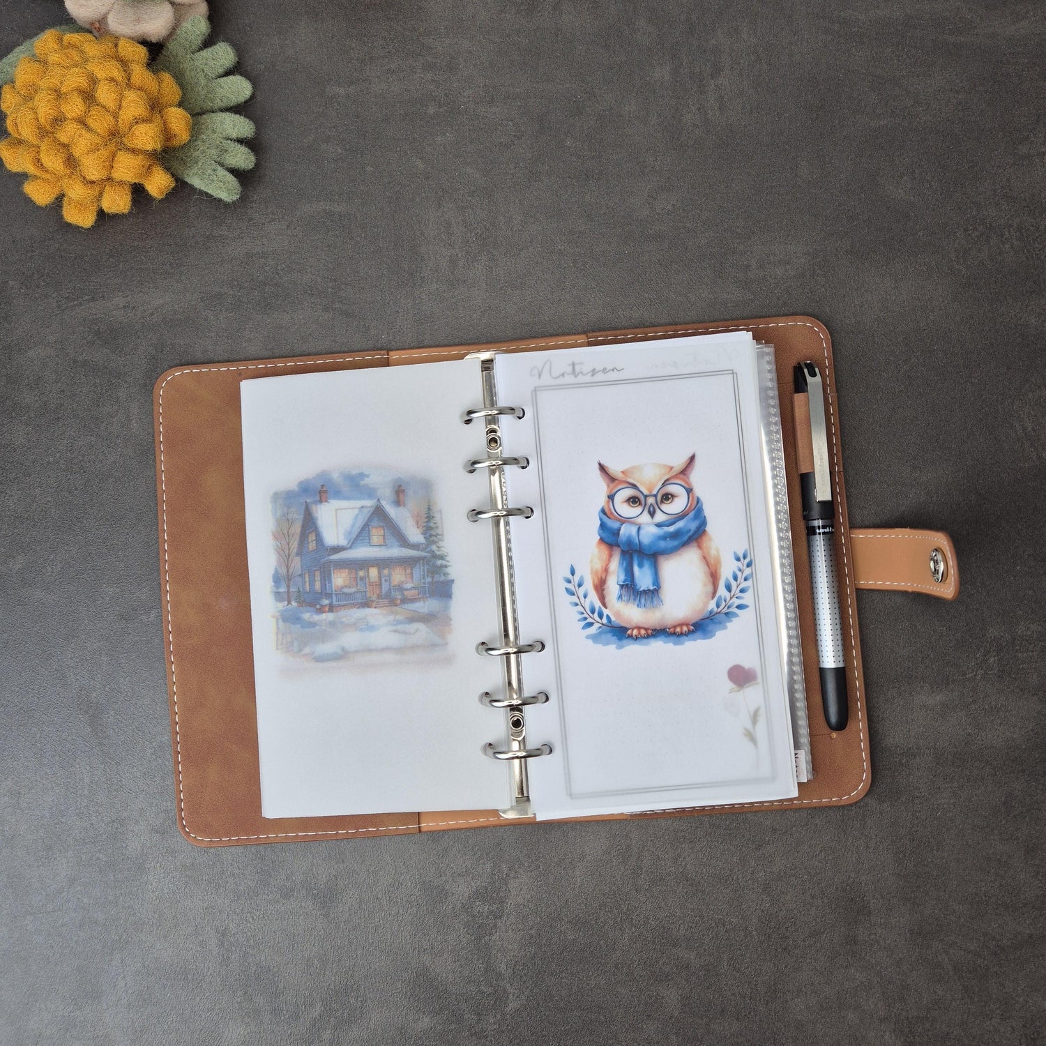 Personal Planners Cozy Winter Vellum Dashboards Set of 4