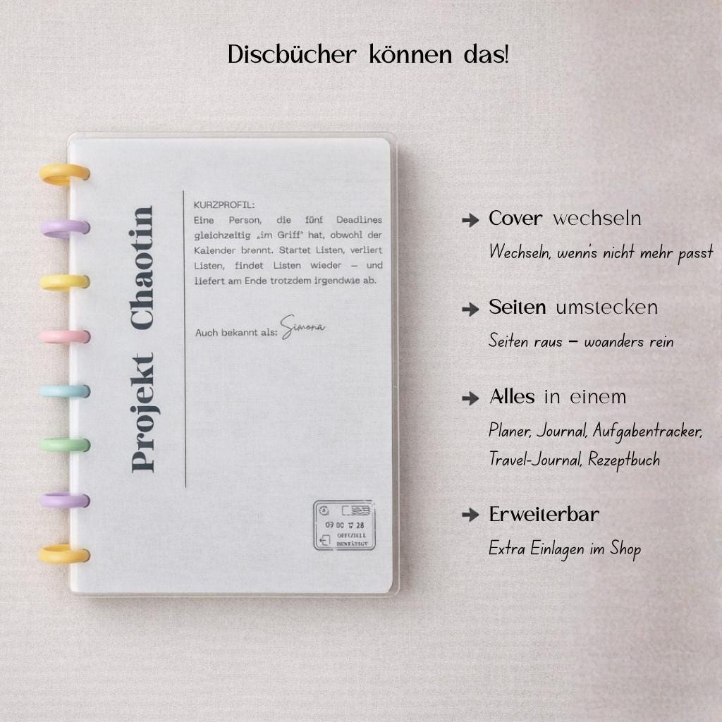 Projekt Chaotin Notizblock A5 Lustige Planer Inserts Discbound Dashboard Humorvolle Organize Seiten To-Do Listen für Chaoten