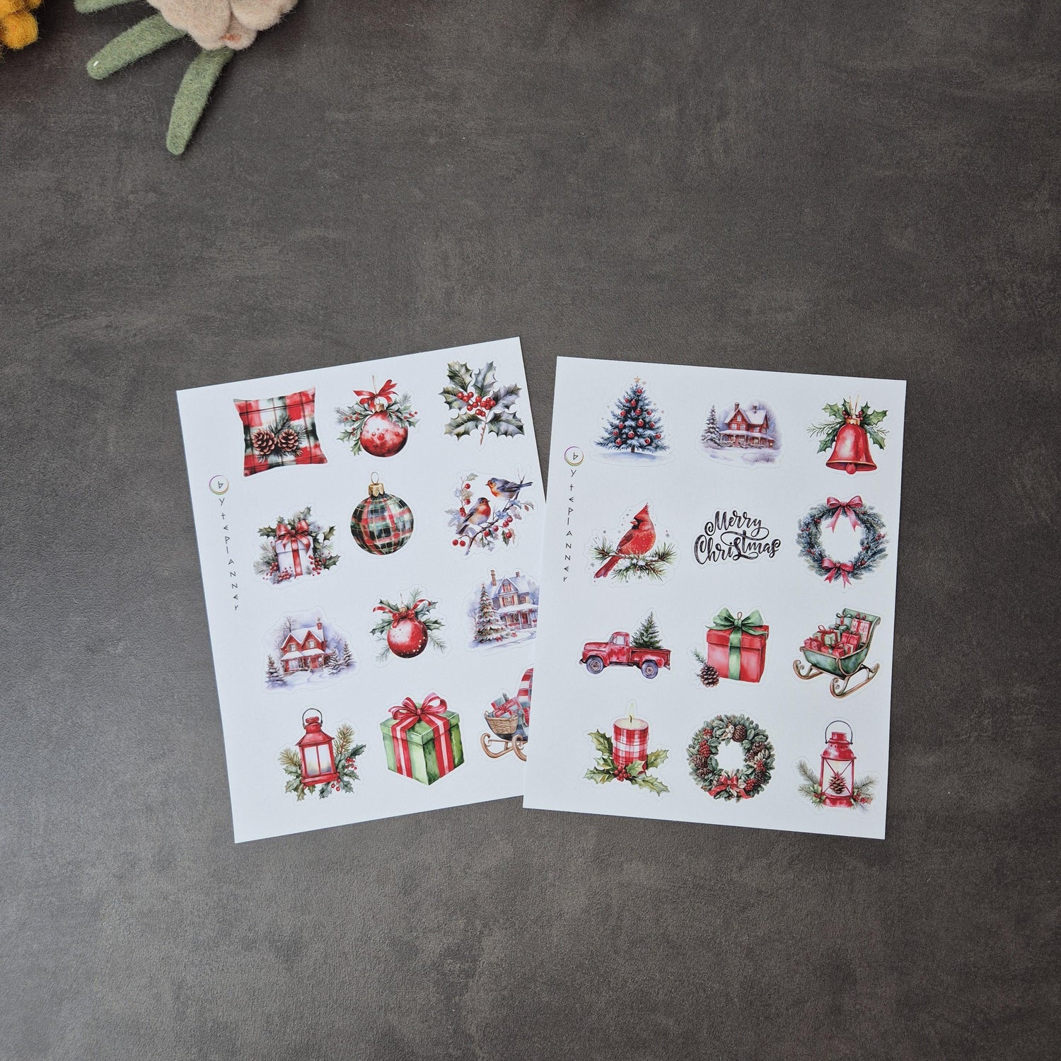 A5 Christmas Planer Discbound mit Weihnachtlichen Stickern