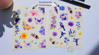 Florale Sticker mit Lila Birds