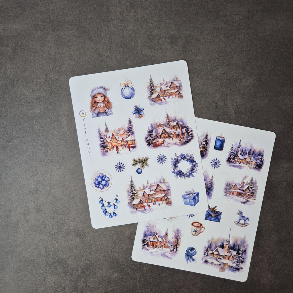 Ein winterlicher Moment zum Festhalten Aquarell-Sticker für deine Planerseiten