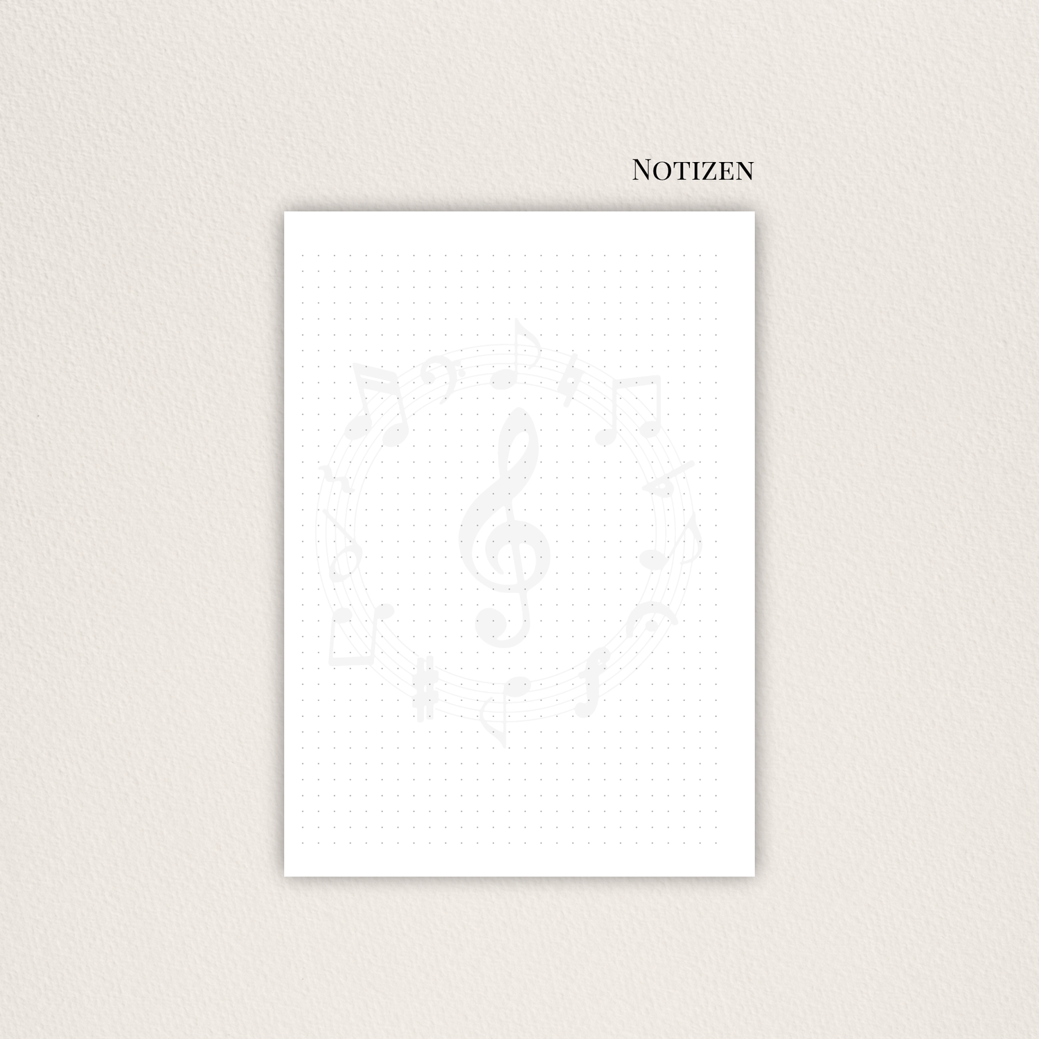Notizblätter mit Musiknoten-Wasserzeichen