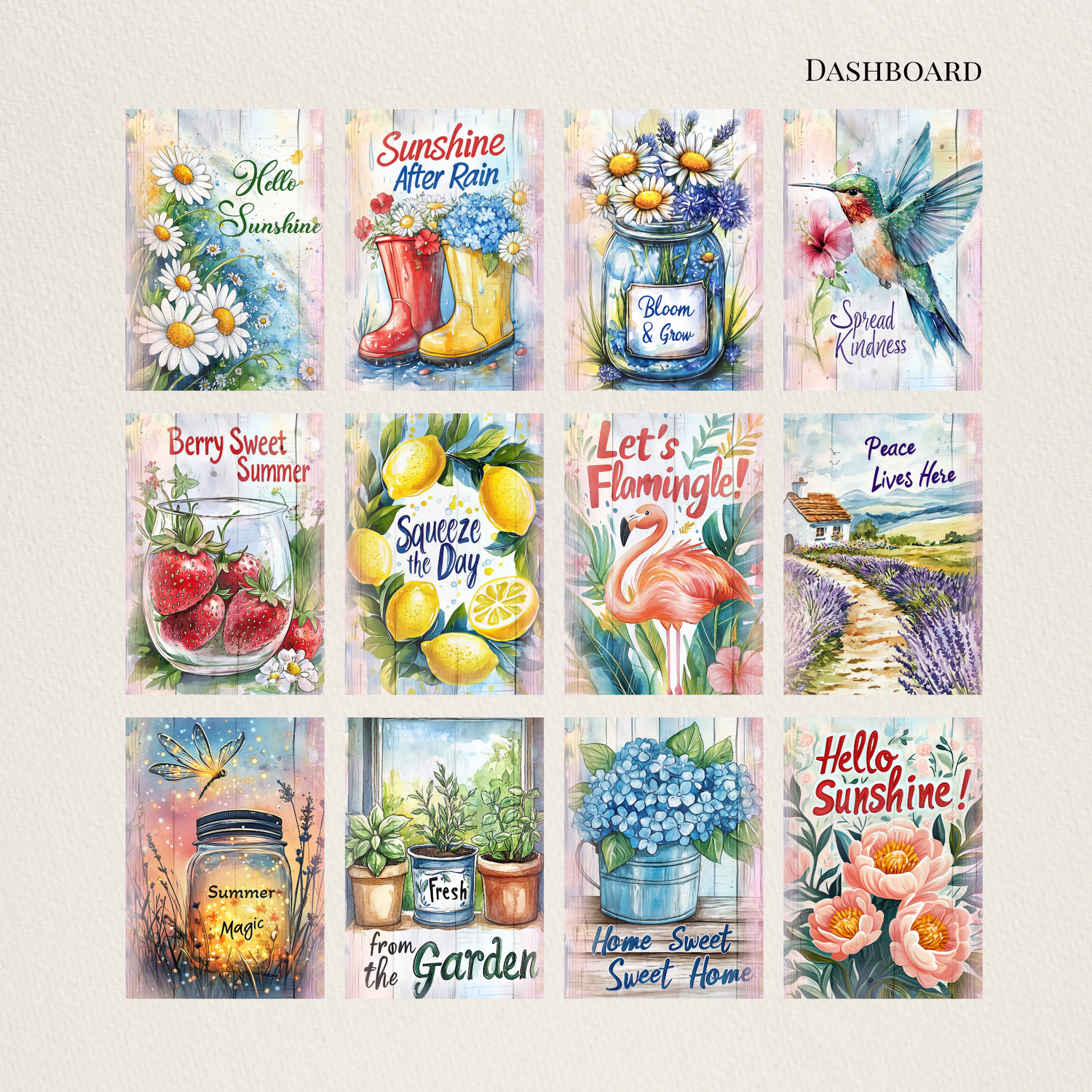 Aquarell-Dashboards A5 – Struktur mit Leichtigkeit