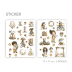 Herbst Sticker Set - Niedliche Waldtiere für Bullet Journal, Planer & Scrapbooking - 2 Bögen