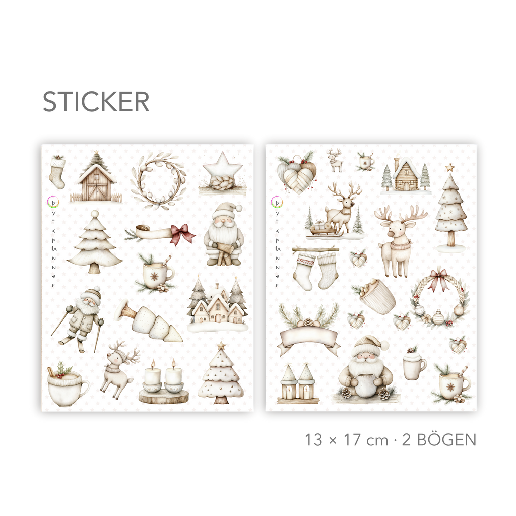 Skandinavische Wintersticker Set | Journal & Planersticker