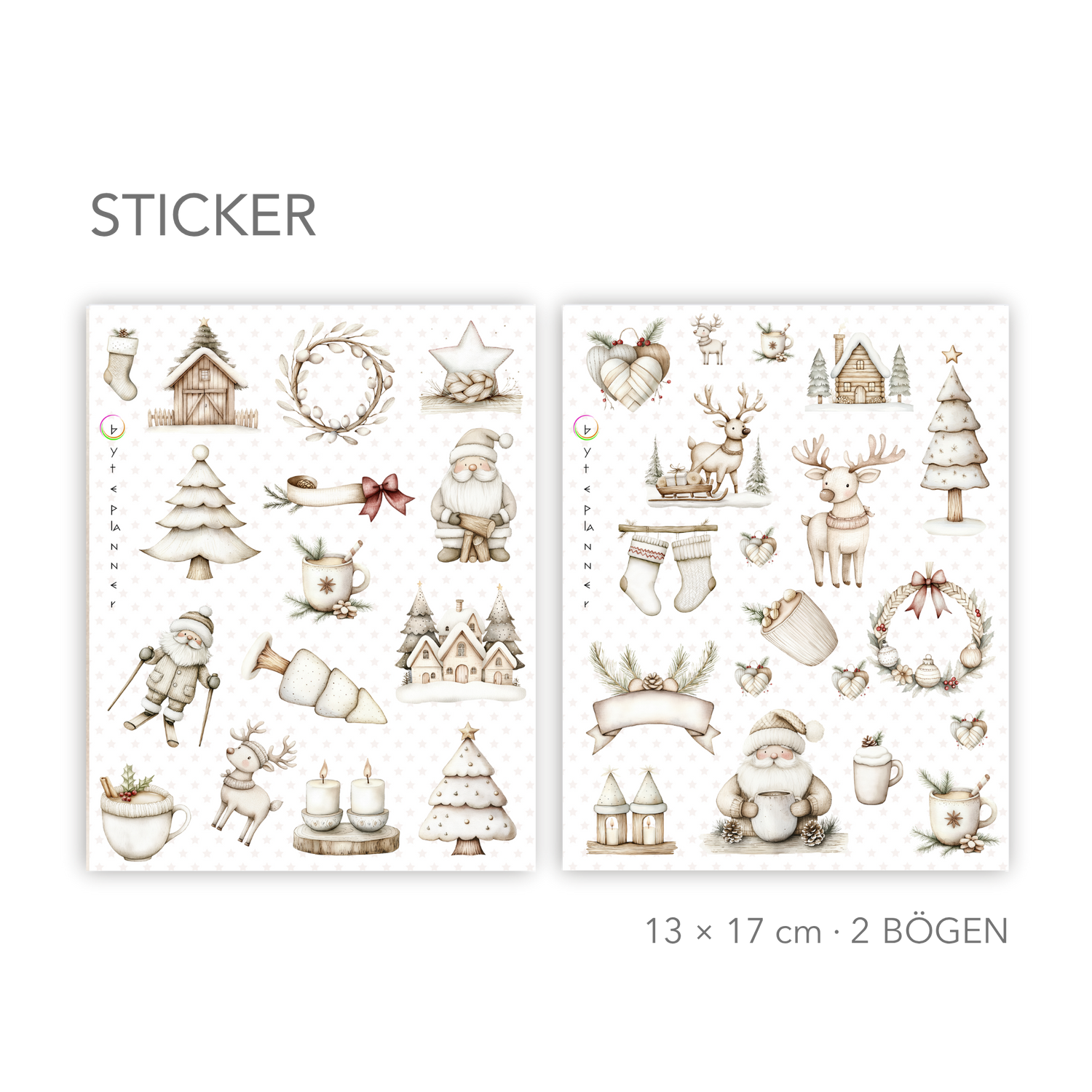 Skandinavische Wintersticker Set | Journal & Planersticker