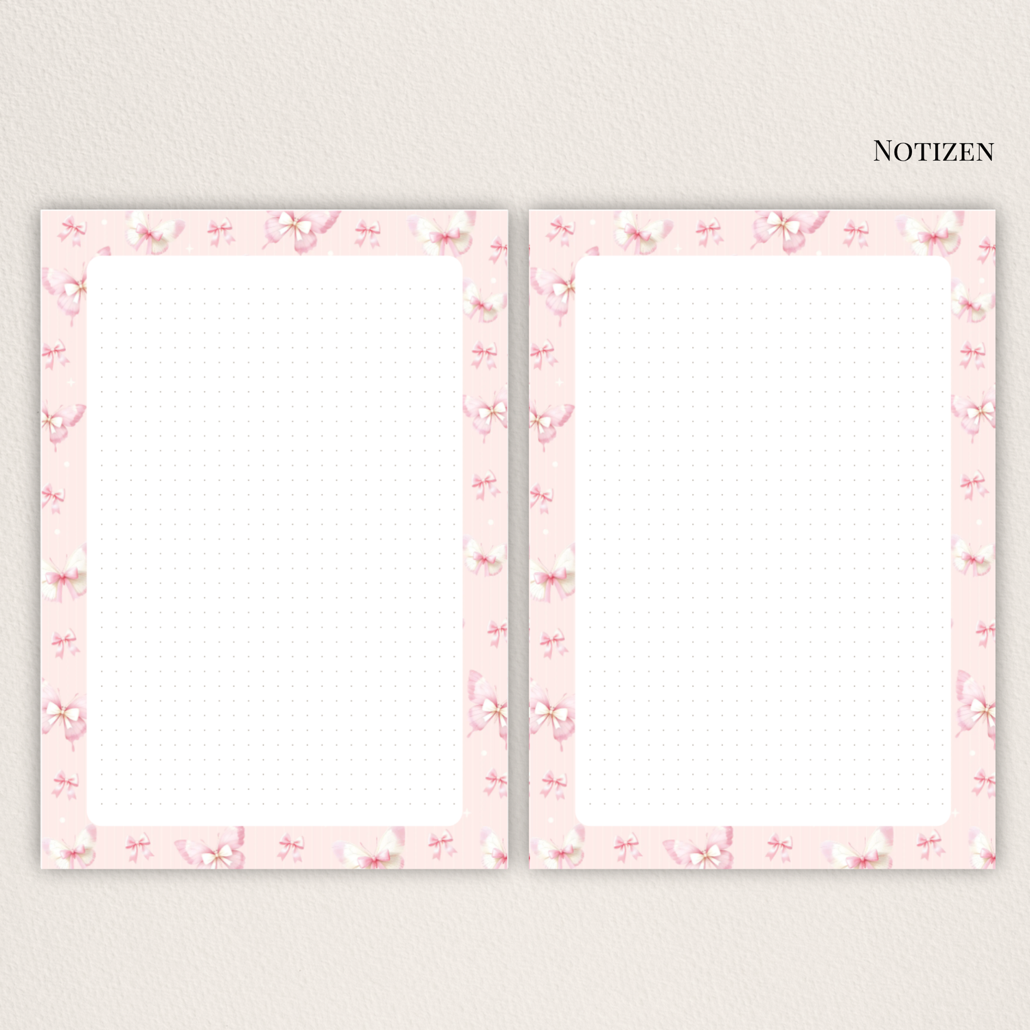 Notizeinlagen mit zartem Schmetterling-Design