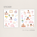 Sticker Buchliebhaber & Cozy Study