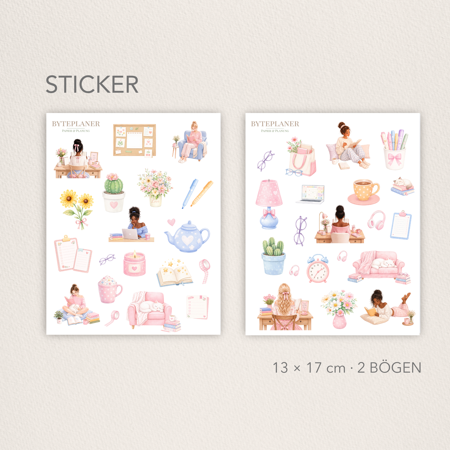 Sticker Buchliebhaber & Cozy Study