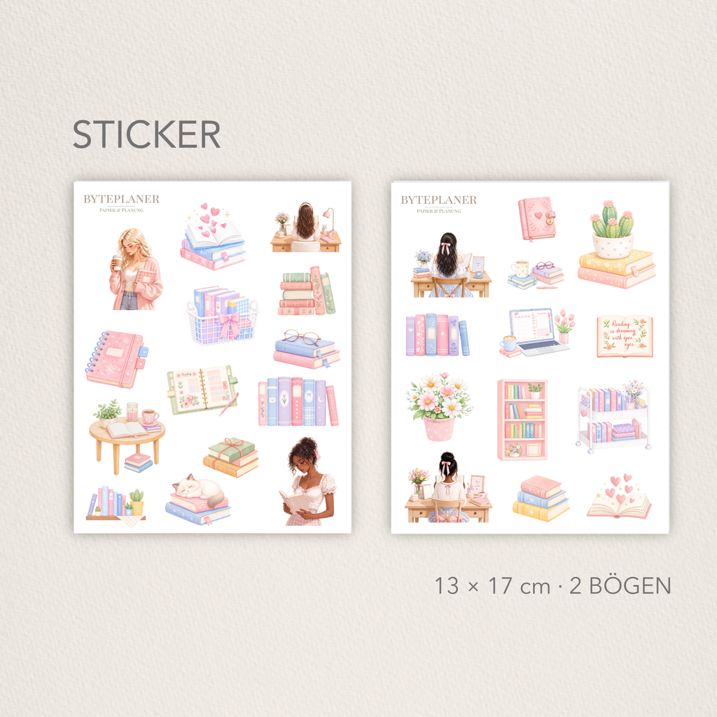 Sticker Buchliebhaber & Cozy Study