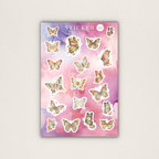 Pastellfarbene Schmetterlinge Stickerbogen