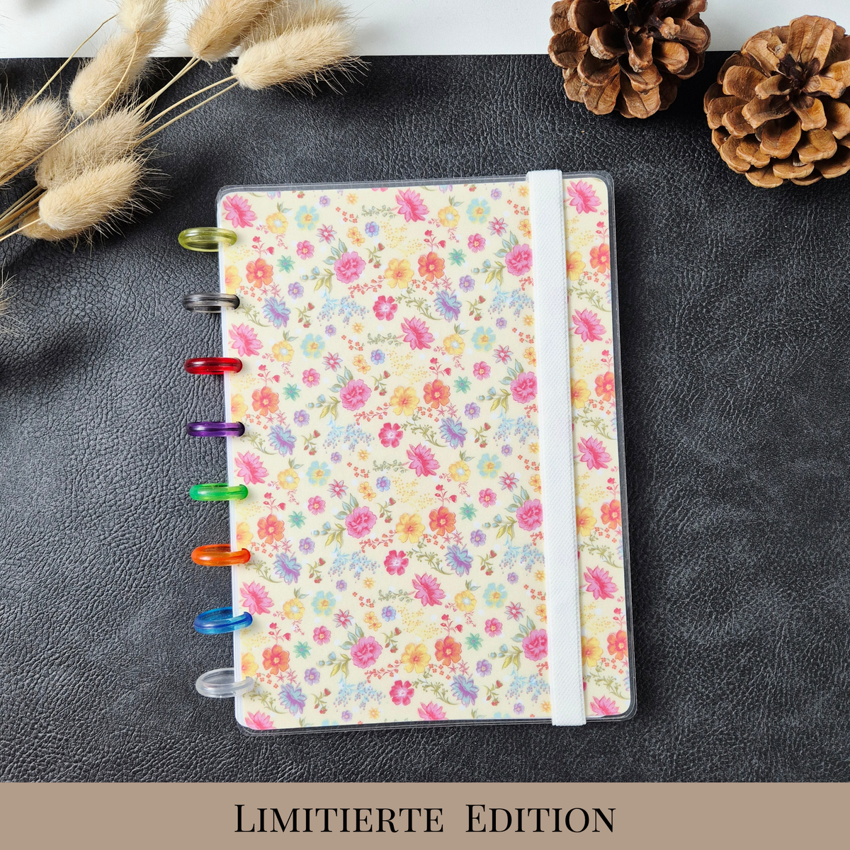 Florales A5-Discbuch mit Notizseiten