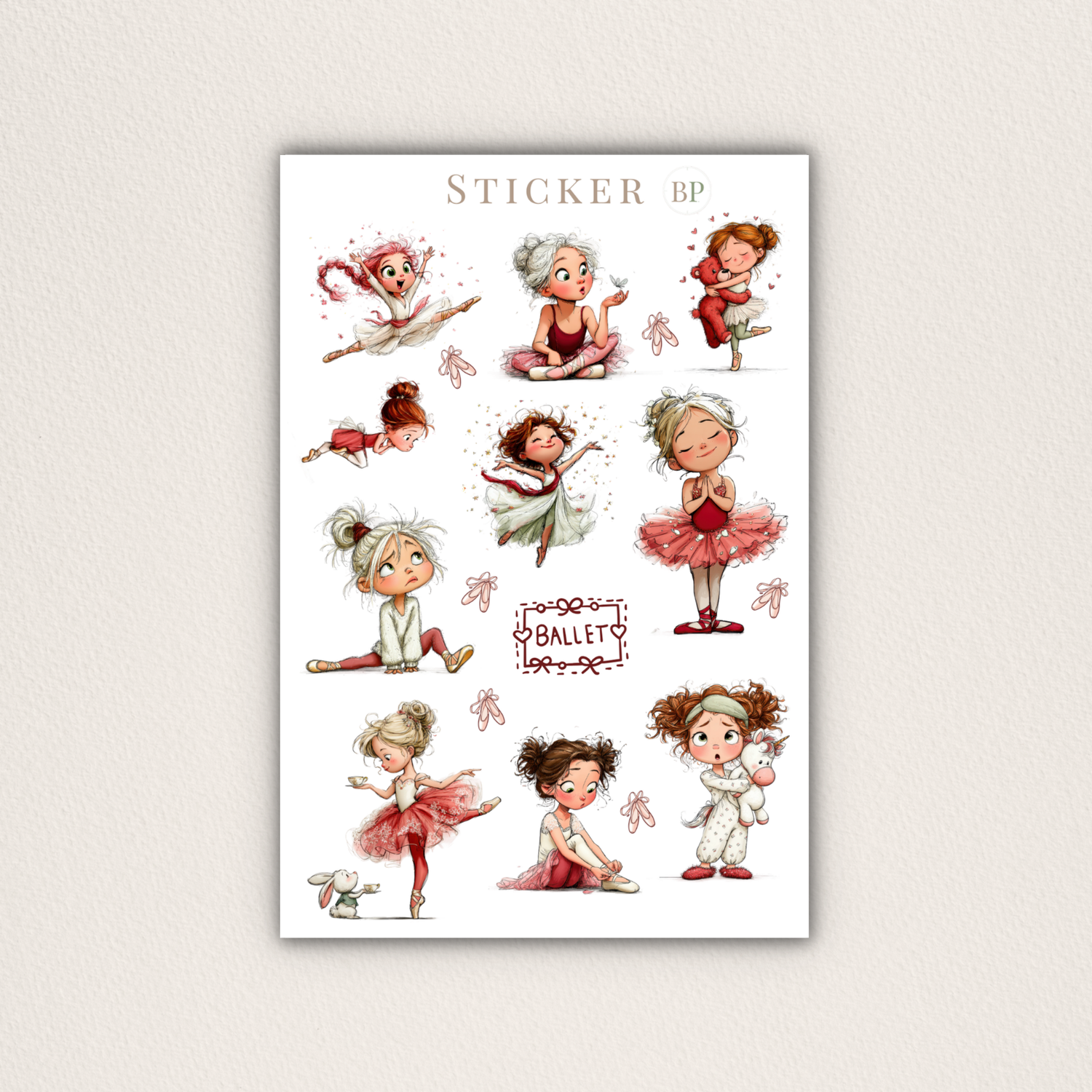 Stickerbogen Ballet