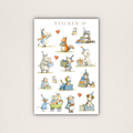 Geburtstagssticker mit Tiere