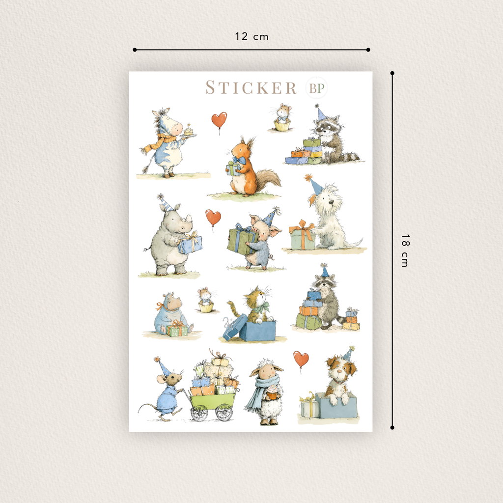 Geburtstagssticker mit Tiere