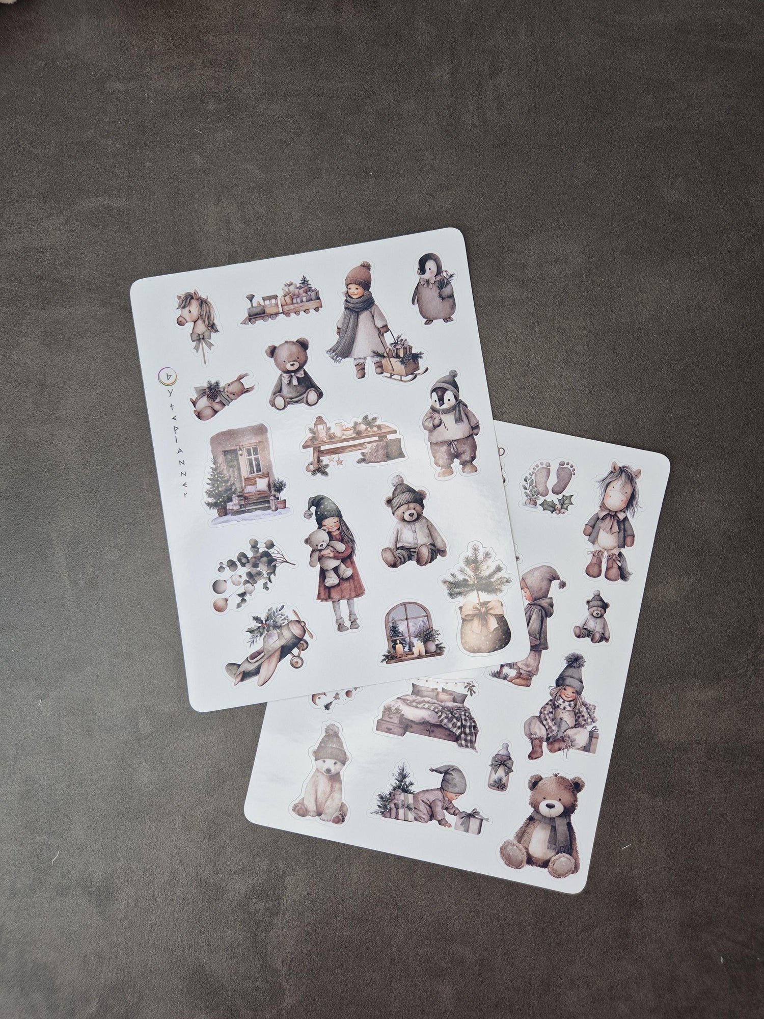 Vintage-Style Winter Sticker | Nostalgie Scrapbooking Dekor