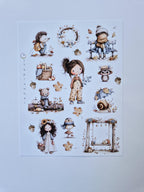 Herbst Sticker Set - Niedliche Waldtiere für Bullet Journal, Planer & Scrapbooking - 2 Bögen