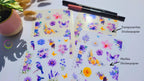 Florale Sticker mit Lila Birds